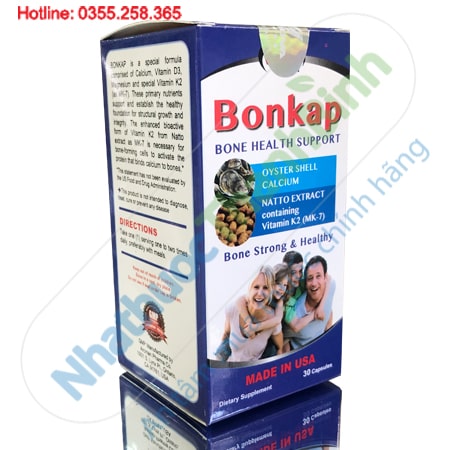 Bonkap - Viên uống bổ sung canxi giúp xương chắc khỏe