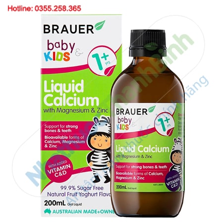 Brauer Liquid Calcium hỗ trợ phát triển hệ xương răng cho trẻ
