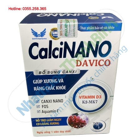 CalciNano Davico bổ sung canxi giúp xương, răng chắc khỏe