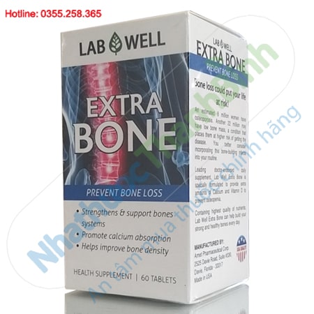 Lab Well Extra Bone Bổ sung Canxi và Vitamin D phòng ngừa loãng xương