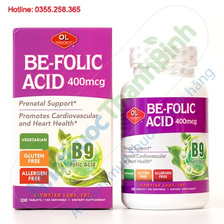 Be Folic Acid bổ sung axit folic cho phụ nữ mang thai