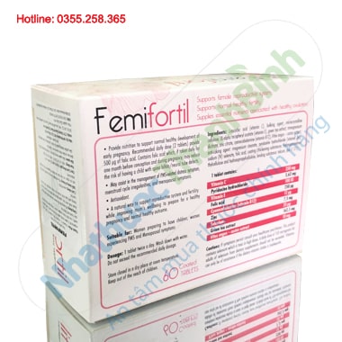 Femifortil bổ trứng hỗ trợ điều trị hiếm muộn nữ