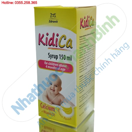 Siro KidiCa bổ sung canxi và vitamin D3 cho trẻ