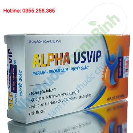 Alpha Usvip hỗ trợ giảm tụ huyết, sưng đau, phù nề do chấn thương