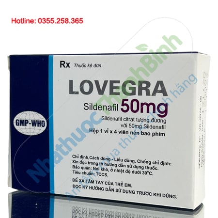 Thuốc Lovegra 50mg điều trị rối loạn cương dương hiệu quả