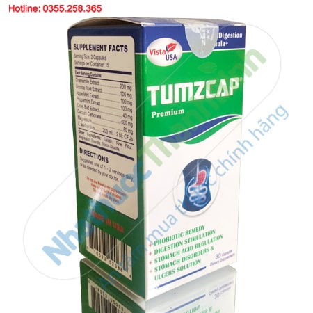 Tumzcap hỗ trợ điều trị viêm loét dạ dày, tá tràng, kháng khuẩn HP