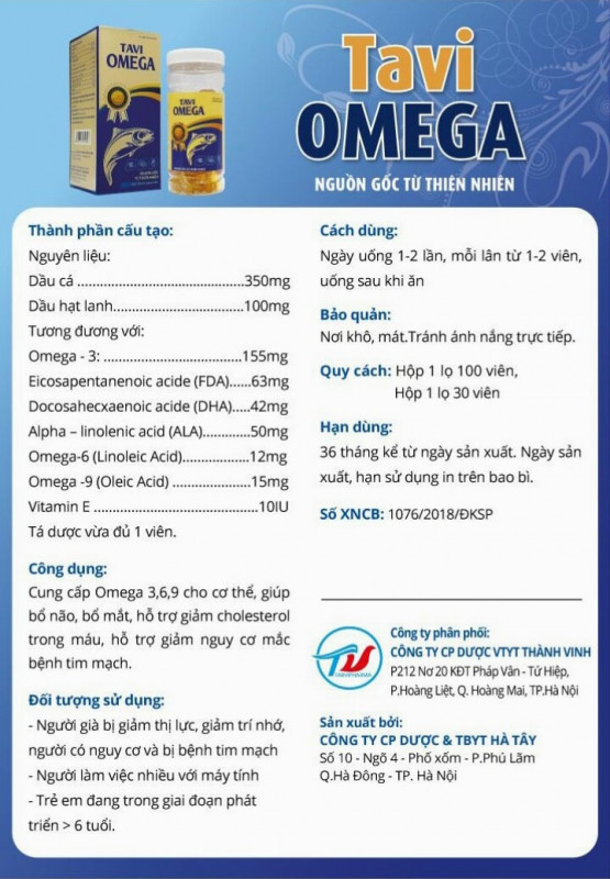 Tavi Omega dùng cho người già giảm thị lực, giảm trí nhớ hoặc có nguy cơ mắc bệnh tim mạch
