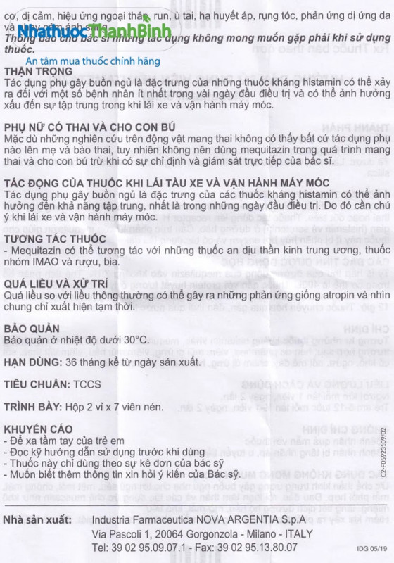 Hướng dẫn sử dụng thuốc Itametazin tờ 2