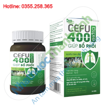 Cefu 400 Extra – Hỗ Trợ Bổ Phế, Giảm Ho, Long Đờm, Dịu Đau Rát Họng Hiệu Quả