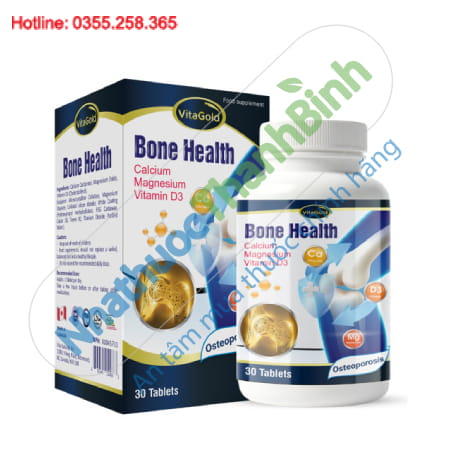 VitaGold Bone Health bổ sung canxi magie vitamin D3 giúp xương răng chắc khỏe