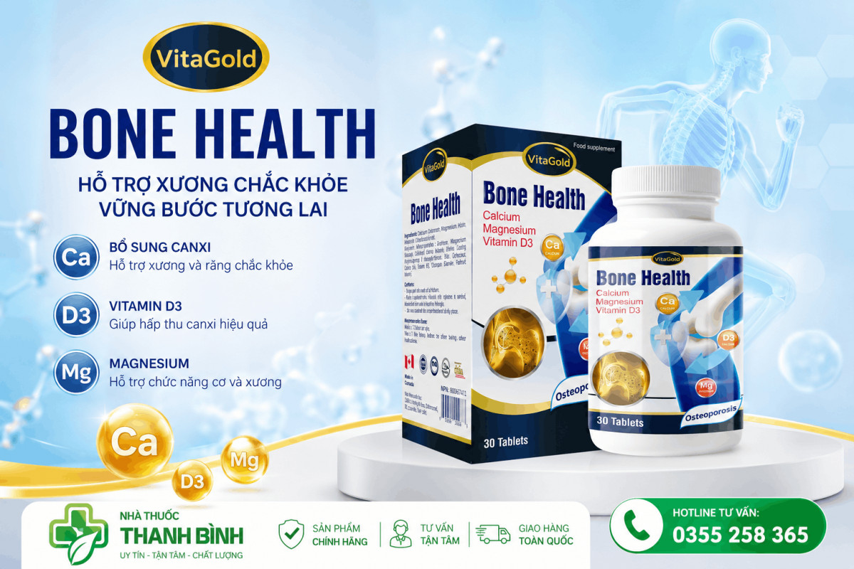 Mua viên uống VitaGold Bone Health chính hãng tại Nhà thuốc Thanh Bình