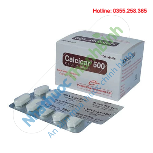 Calcicar 500 Tablet được sử dụng để điều trị tình trạng thiếu calci