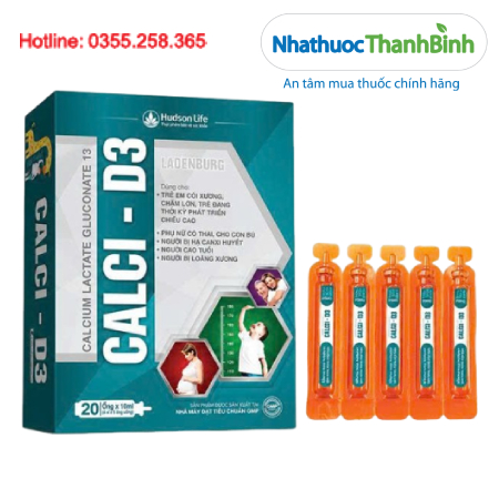 Calci - D3 Hudson Life hỗ trợ phát triển chiều cao phòng ngừa loãng xương giúp xương răng chắc khỏe