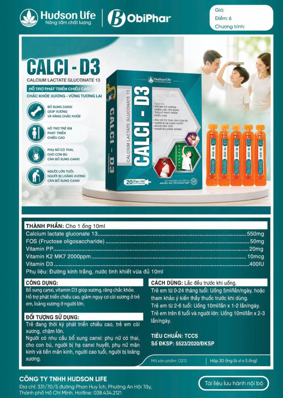 Calci D3 Hudson Life phù hợp cho trẻ phát triển chiều cao và người có nhu cầu bổ sung canxi