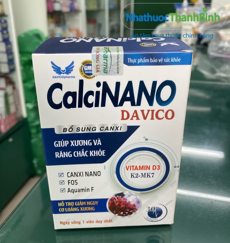 CalciNano Davico bổ sung canxi giúp xương và răng chắc khỏe