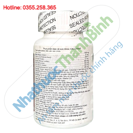 Calcitrat – Bổ sung Canxi Citrate, Vitamin D3 và vi chất hỗ trợ xương răng chắc khỏe cho phụ nữ mang thai, người lớn tuổi