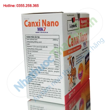 Canxi Nano MK7 bổ sung canxi Vitamin D3 giúp xương chắc khỏe