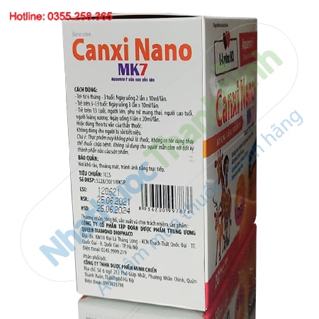 Canxi Nano MK7 bổ sung canxi Vitamin D3 giúp xương chắc khỏe