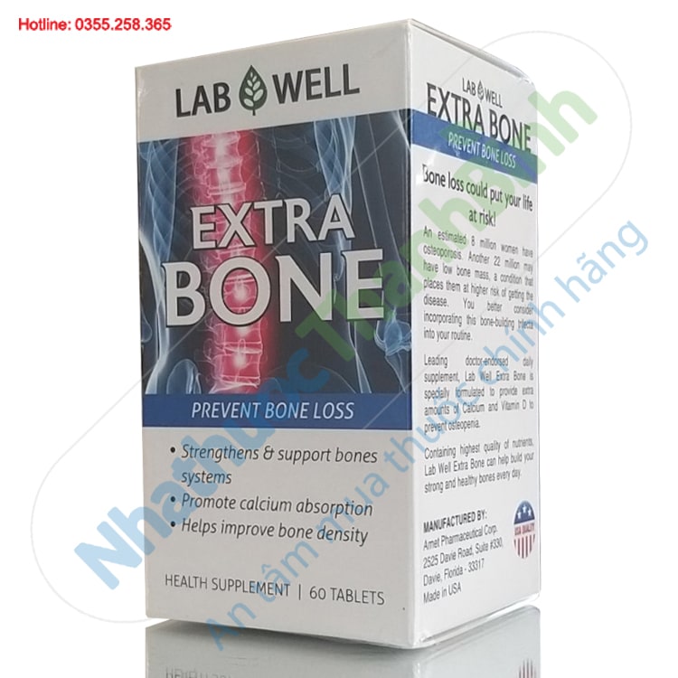 Viên bổ xương khớp Lab Well Extra Bone hộp 60 viên