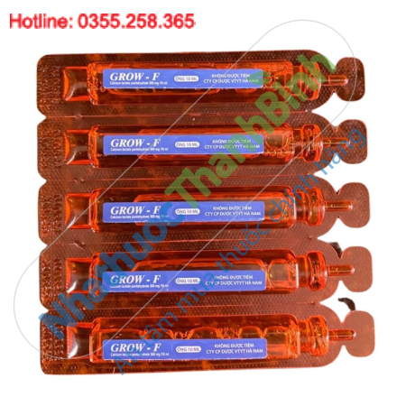 Thuốc Grow - F (hộp 20 ống x 10ml) điều trị thiếu canxi