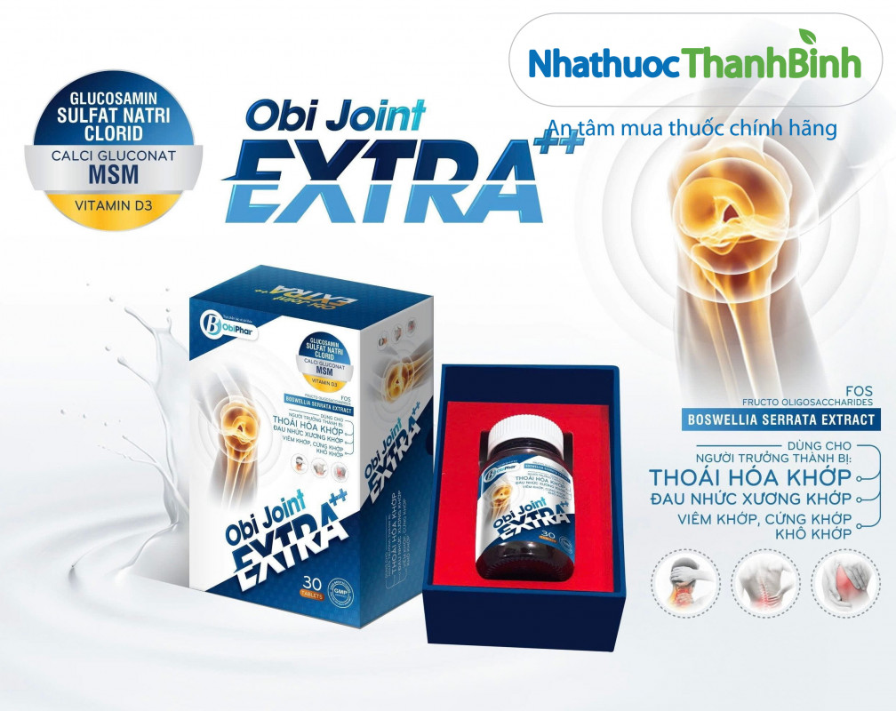 Thành phần Obi Joint Extra ++ kết hợp glucosamin và các chiết xuất thảo dược