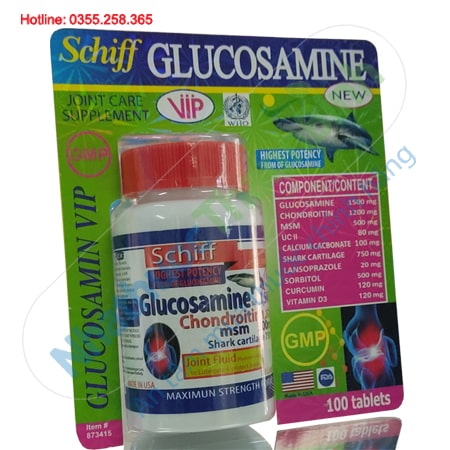 Schiff Glucosamine 1500mg hỗ trợ giảm thoái hóa xương khớp