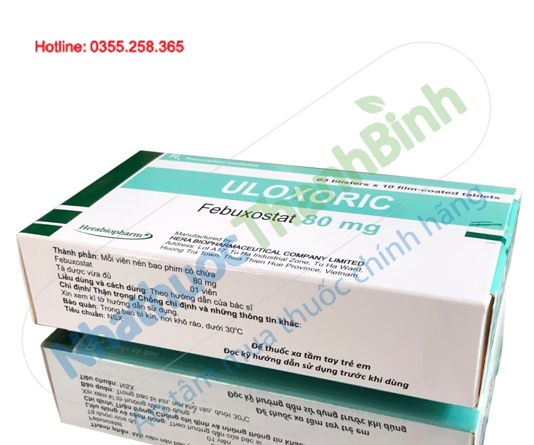 Thuốc Uloxoric chứa Febuxostat 80mg cho hiệu quả điều trị cao