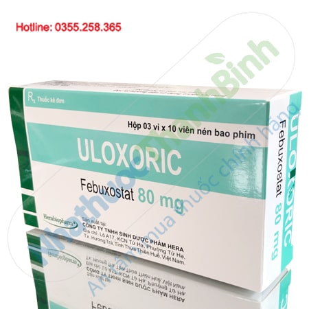 Thuốc Uloxoric 80mg giảm acid Uric điều trị bênh Gout