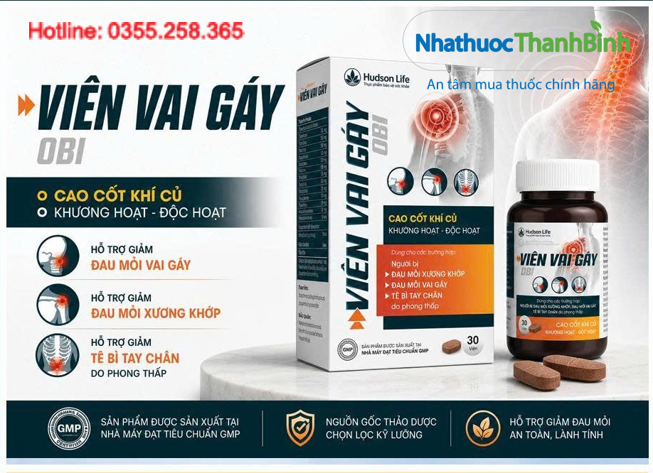 Viên Vai Gáy Obi dành cho người đau mỏi vai gáy, đau mỏi xương khớp và tê bì tay chân