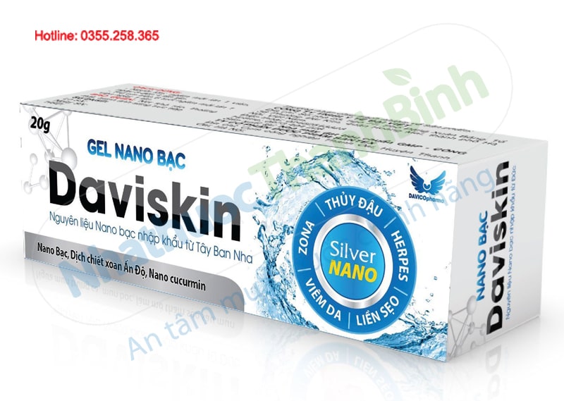 Gel nano bạc DAVISKIN hộp 1 tuýp 20g