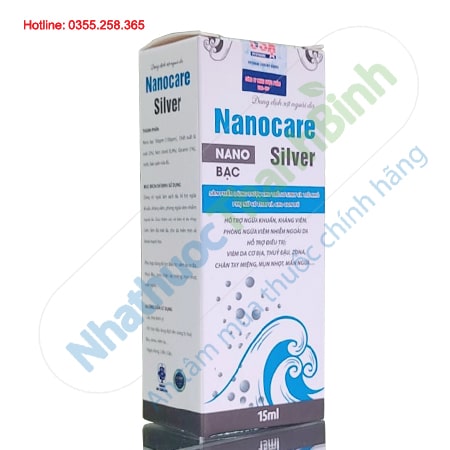 Nanocare Nano Silver 15ml hỗ trợ điều trị viêm da cơ địa, thủy đậu