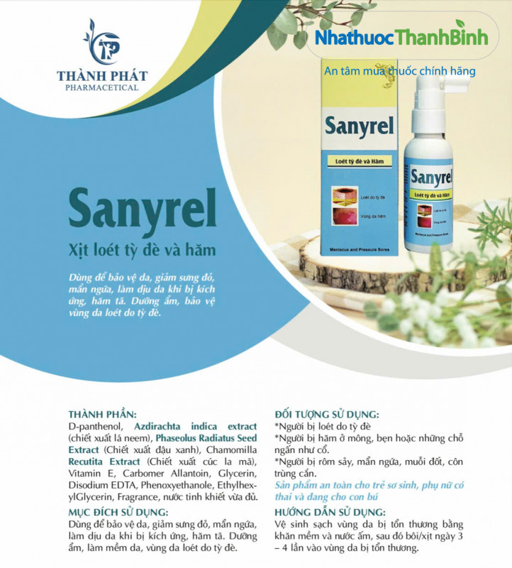 Hiệu quả cải thiện loét da rõ rệt sau khi dùng Sanyrel