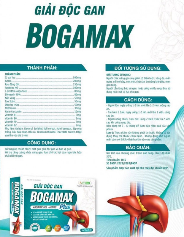 Bogamax Plus hỗ trợ thanh nhiệt mát gan tăng cường chức năng gan hiệu quả