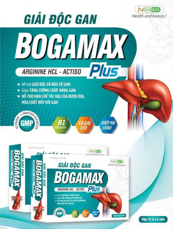 Thực phẩm bảo vệ sức khỏe giải độc gan Bogamax Plus hộp 60 viên