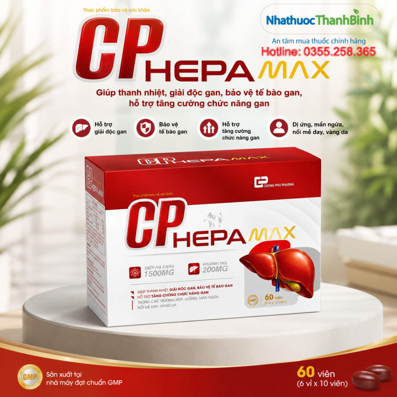 CP Hepa Max giúp thanh nhiệt giải độc gan hỗ trợ bảo vệ tế bảo gan