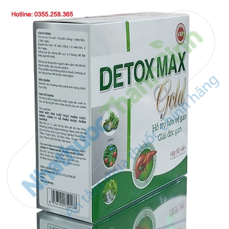 Detox Max Gold viên uống giải độc, tăng cường chức năng gan
