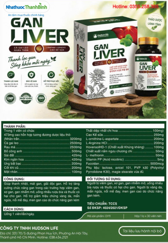 Gan Liver hỗ trợ chăm sóc gan cho người có nhu cầu tăng cường chức năng gan và thanh nhiệt cơ thể