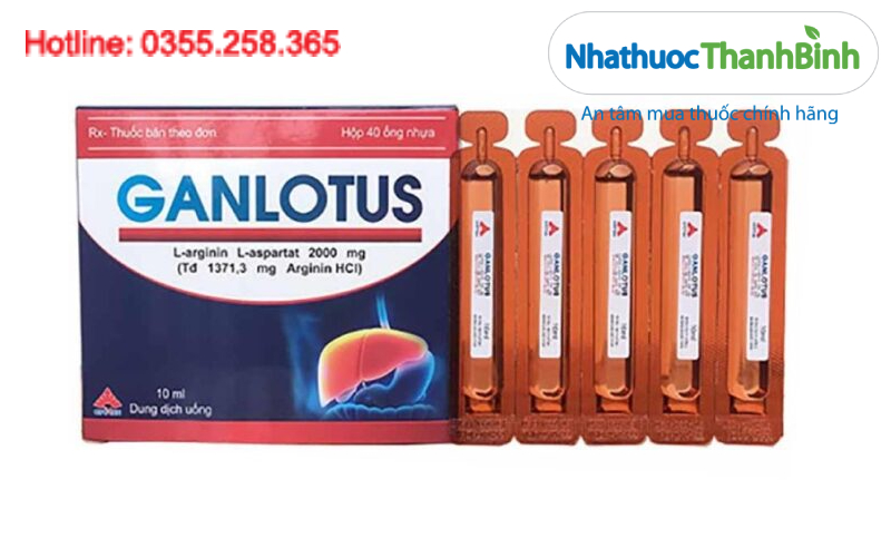 Thuốc uống Ganlotus 2000mg/10ml hỗ trợ điều trị các bệnh về gan (hộp 8 vỉ x 5 ống)