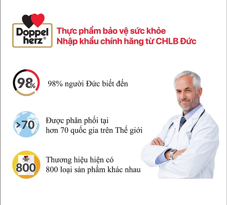 Sản phẩm thuộc thương hiệu Doppelherz Đức đáp ứng nhiều tiêu chuẩn khắt khe