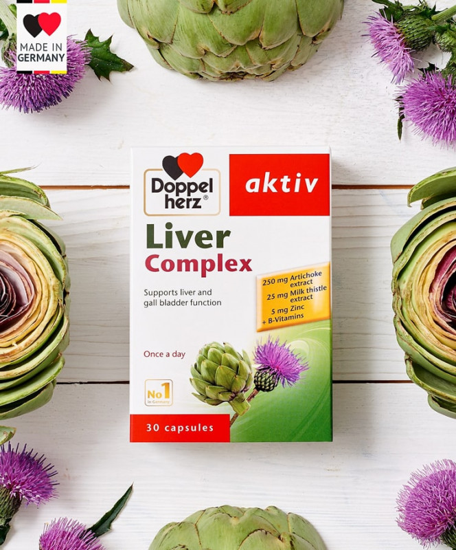 Liver Complex với chiết xuất Atiso, chiết xuất cây kế sữa giúp tăng hiệu quả giải độc gan