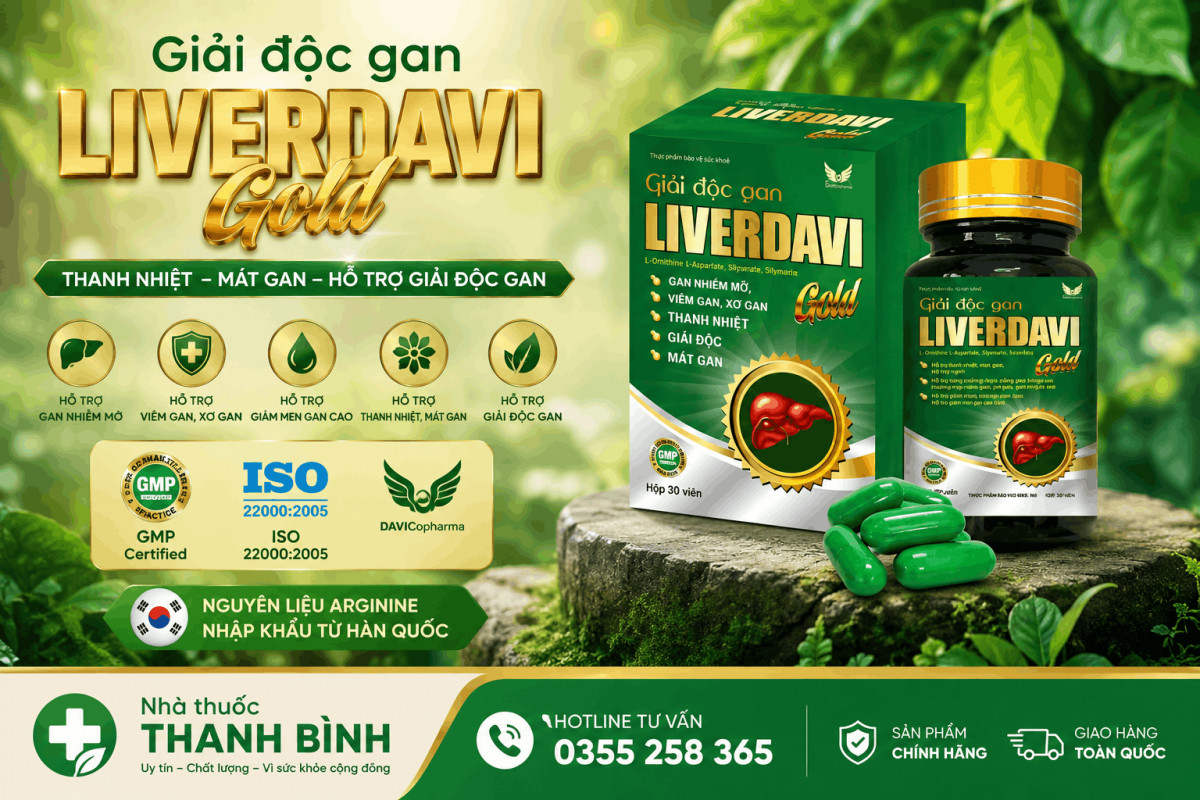 Mua viên uốngGiải độc gan Liverdavi Gold chính hãng tại Nhà thuốc Thanh Bình