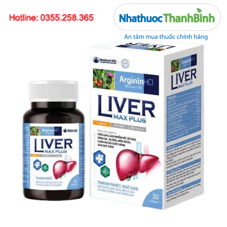 Liver Max Plus thanh nhiệt mát gan hỗ trợ tăng cường chức năng gan lọ 30 viên