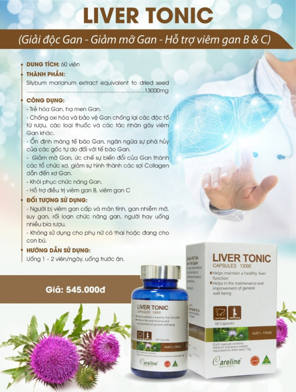 Thực phẩm bảo vệ sức khỏe Liver Tonic Capsules 1300
