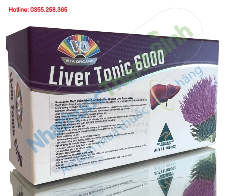 Vita Organic Liver Tonic 6000 dùng cho người suy giảm chức năng gan dùng nhiều bia rượu