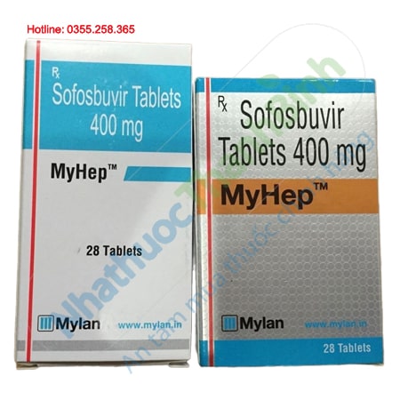 Thuốc Mylan Myhep Sofosbuvir Tablets 400mg điều trị viêm gan C mãn tính