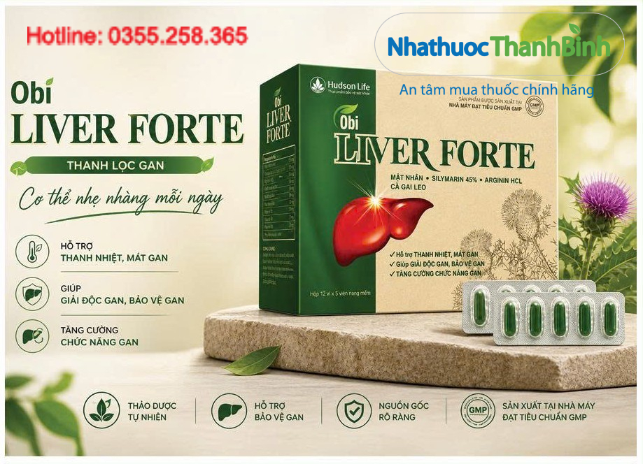 Thành phần Obi Liver Forte gồm cà gai leo, diệp hạ châu, Silymarin và nhiều dược liệu