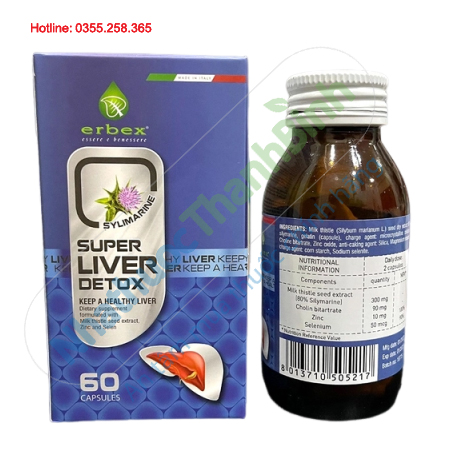 Super Liver Detox Viên bổ gan nhập khẩu Ý