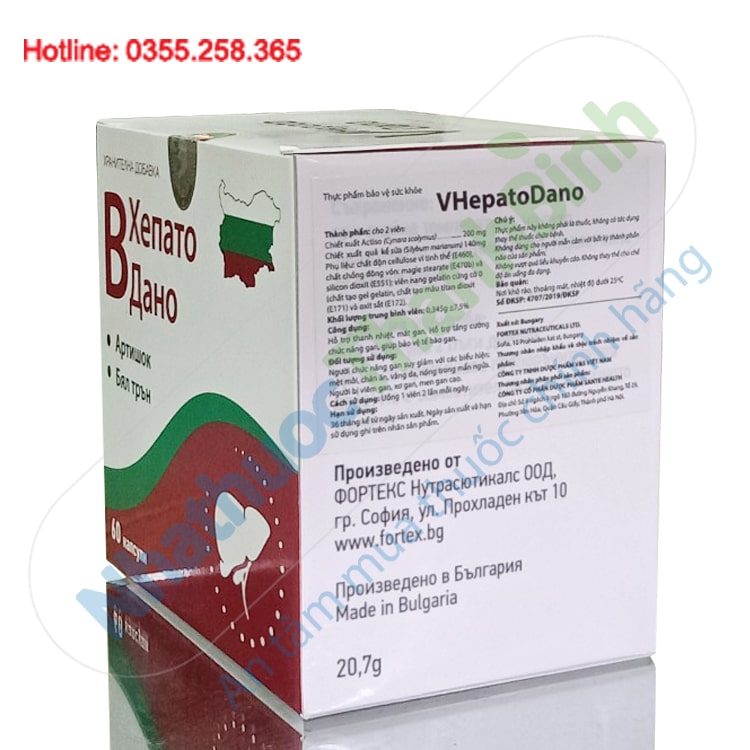 Vhepato Dano hỗ trợ thanh nhiệt giải độc tăng cường chức năng gan