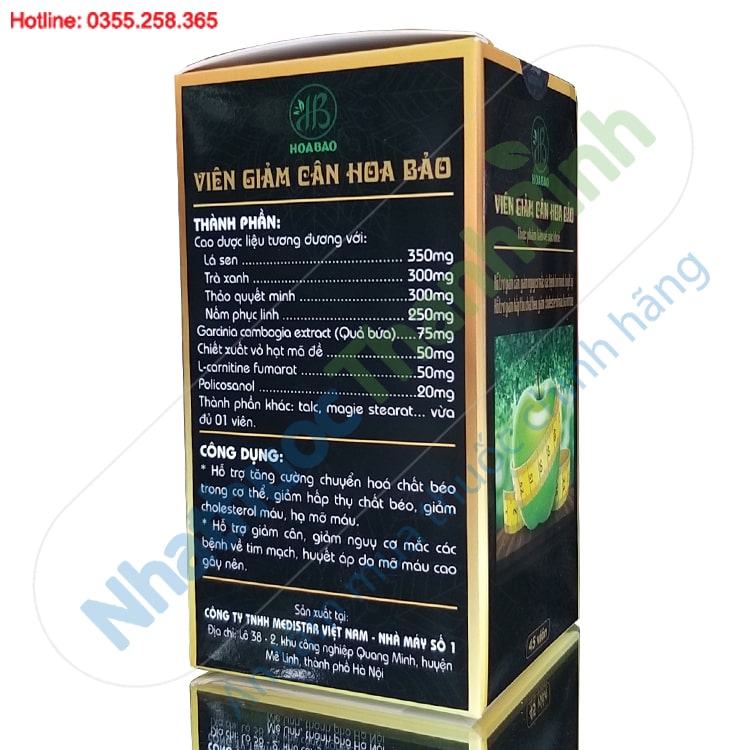 Viên giảm cân Hoa Bảo hộp 45 viên