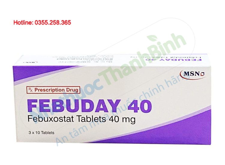 Thuốc Febuday 40 điều trị tăng axit uric trong máu ở bệnh nhân gout